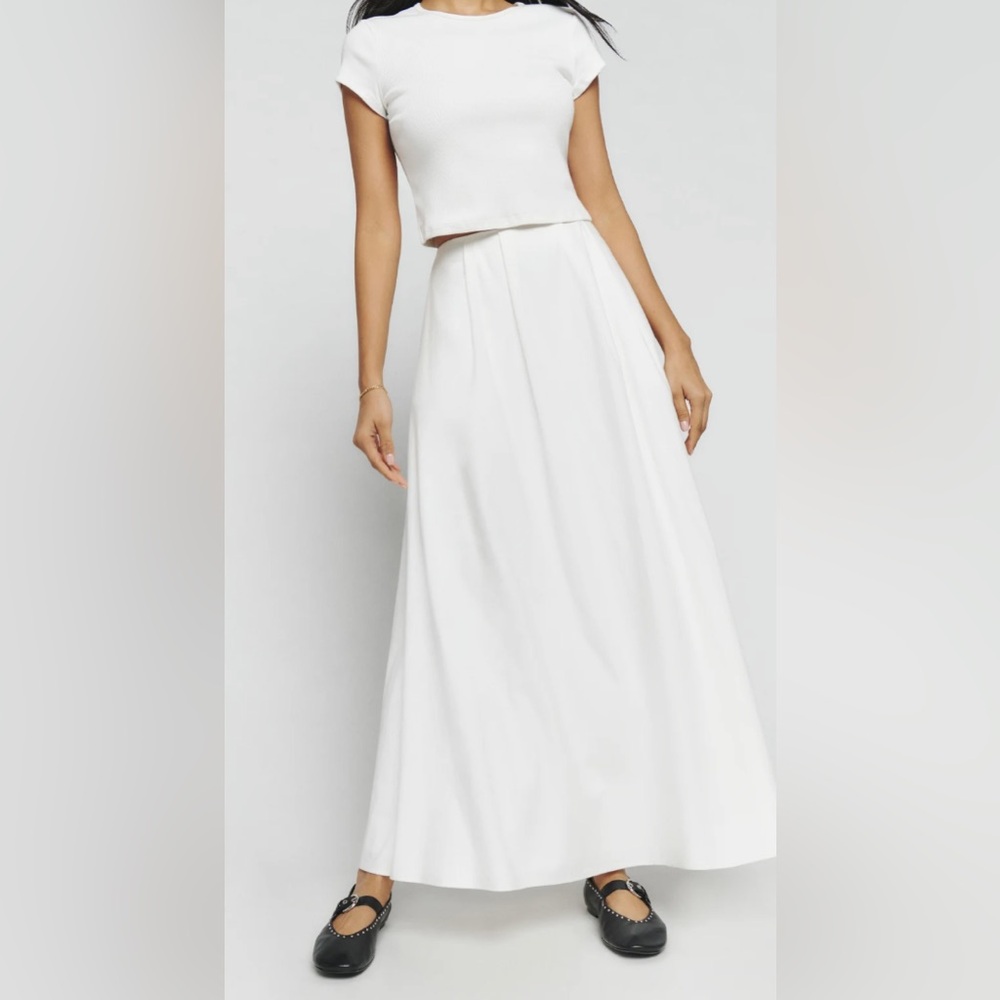 Reformation White Maxi Skirt